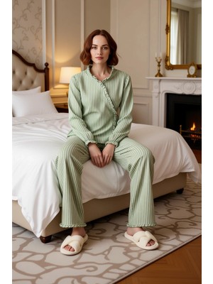 Ersefa Kadın Viskoz Çizgili Ev Giyim Takımı Fonksiyonel Dayanıklı Kaliteli Konforlu Estetik Rahat