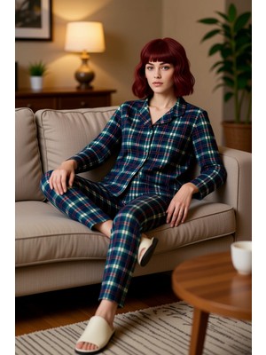 PayBuy Kadın Kurdele Fiyonk Desenli Gömlek Yaka Pijama Takımı Fonksiyonel Dayanıklı Kaliteli Spor