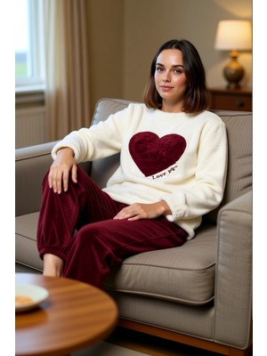 PayBuy Kadın Kalp Desenli Wellsoft Pijama Takımı Fonksiyonel Dayanıklı Kaliteli Konforlu Estetik Şık