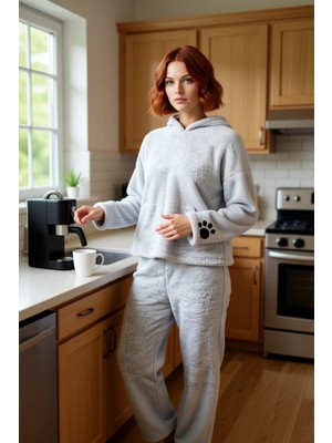 FRM Kadın Kapüşonlu Yumuşak Pijama Takımı Fonksiyonel Dayanıklı Kaliteli Konforlu Estetik Spor