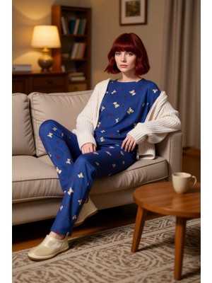 PayBuy Kadın Ayıcık ve Kalp Desenli Polar Pijama Takımı Fonksiyonel Dayanıklı Kaliteli Konforlu Şık