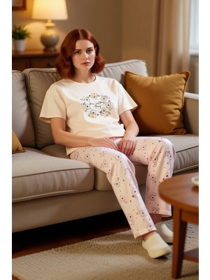 PayBuy Kadın Ayıcıklı Kalpli Örme Pijama Takımı Fonksiyonel Dayanıklı Kaliteli Konforlu Estetik Şık