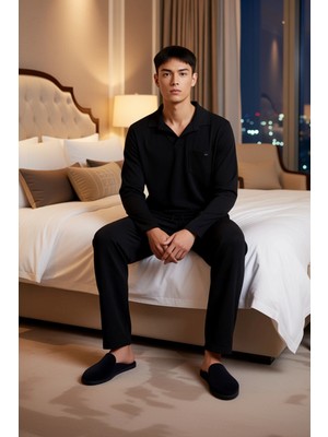 Ersefa Erkek Waffle Dokulu Pijama Takımı Günlük Kullanım Fonksiyonel Dayanıklı Kaliteli Konforlu Şık