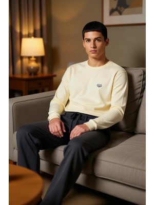 PayBuy Hayvan Nakışlı Bisiklet Yaka Uzun Kollu Pijama Takımı Kadın Fonksiyonel Dayanıklı Kaliteli