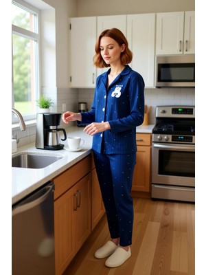 FRM Kadın Kışlık Puantiyeli Polar Pijama Takımı Hayvan Figürlü Fonksiyonel Dayanıklı Kaliteli Şık