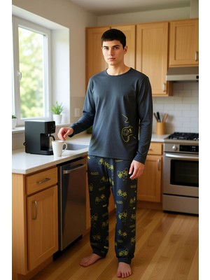 FRM Erkek Oyunsever Pijama Takımı Bisiklet Yaka Uzun Kollu Fonksiyonel Dayanıklı Kaliteli Spor