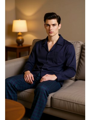 PayBuy Erkek Ekose Desenli Regular Fit Pijama Takımı Fonksiyonel Dayanıklı Kaliteli Konforlu Spor