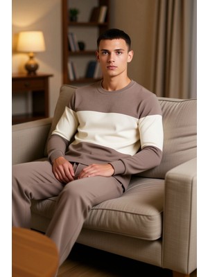 PayBuy Erkek Renk Bloklu Dokulu Waffle Pijama Takımı Fonksiyonel Dayanıklı Kaliteli Konforlu Spor