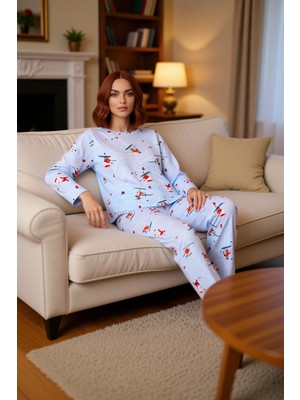 PayBuy Kadın Kayakçı Desenli Pijama Takımı Fonksiyonel Dayanıklı Kaliteli Konforlu Estetik Modern