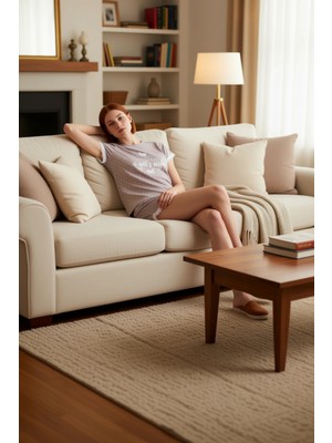 PayBuy Kadın Puantiyeli Sloganlı Dantel Detaylı Örme Pijama Takımı Fonksiyonel Dayanıklı Kaliteli