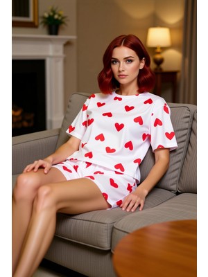 PayBuy Kadin Kalpli Pijama Takımı Bisiklet Yaka Kisa Kol Fonksiyonel Dayanıklı Kaliteli Konforlu Şık