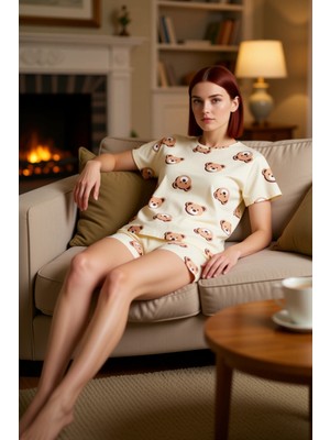 PayBuy Kadın Ayıcıklı Pijama Takımı Cool Comfort Koleksiyonu Fonksiyonel Dayanıklı Kaliteli Rahat