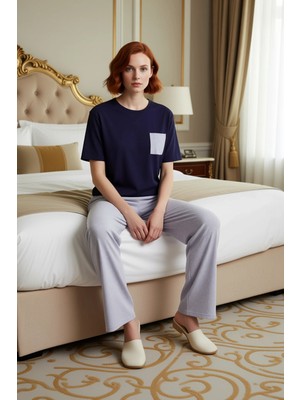 Ersefa Kadın Yıldız Desenli Ev Giyim Takımı Fonksiyonel Dayanıklı Kaliteli Konforlu Estetik Rahat