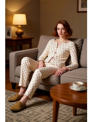 PayBuy Kadın Çiçekli Fitilli Pijama Takımı Fonksiyonel Dayanıklı Kaliteli Konforlu Estetik Modern