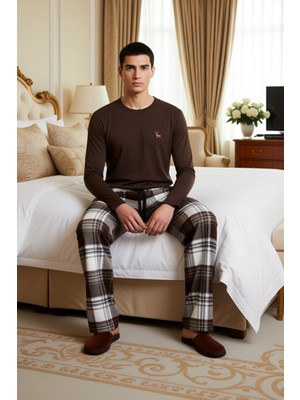 Ersefa Erkek Kışlık Kareli Pijama Takımı Uzun Kollu Fonksiyonel Dayanıklı Kaliteli Konforlu Rahat