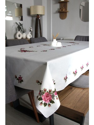 160X220 Dijital Baskı Leke Tutmaz Kumaş Masa Örtüsü