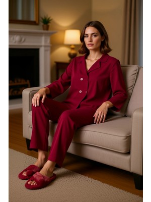 PayBuy Kadin Viskon Dokuma Pijama Takımı Lounge Giyim Fonksiyonel Dayanıklı Kaliteli Konforlu Şık