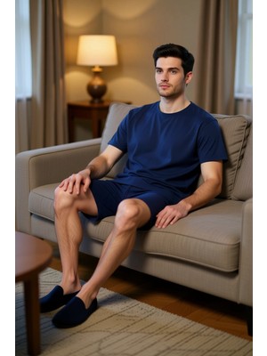 PayBuy Erkek Bisiklet Yaka Kısa Kollu Regular Kesim Pijama Takımı Fonksiyonel Dayanıklı Kaliteli Şık