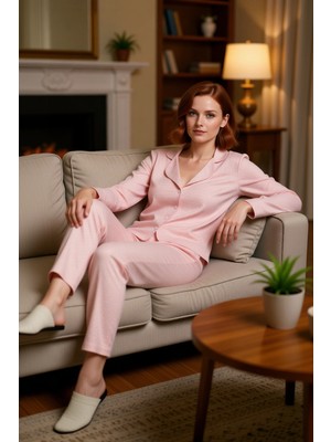 PayBuy Kadın Etnik Desenli Gömlek Yaka Pijama Takımı Fonksiyonel Dayanıklı Kaliteli Konforlu Spor
