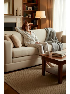 PayBuy Kadın Ekose Gömlek Yaka Pijama Takımı Fonksiyonel Dayanıklı Kaliteli Konforlu Estetik Spor