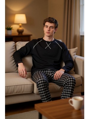 PayBuy Erkek V Yaka Ekose Desenli Pijama Takımı Fonksiyonel Dayanıklı Kaliteli Konforlu Estetik Şık