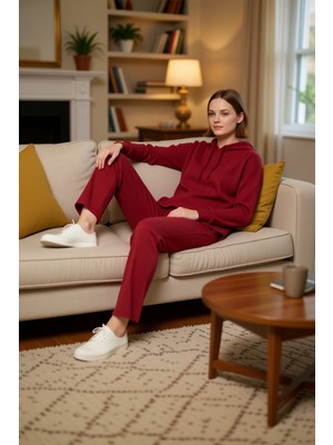 PayBuy Kadın Kapüşonlu Fitilli Lounge Takımı Fonksiyonel Dayanıklı Kaliteli Konforlu Estetik Spor