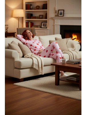 PayBuy Kadin Kalpli Pijama Takımı Bisiklet Yaka Uzun Kol Fonksiyonel Dayanıklı Kaliteli Konforlu Şık