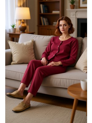 PayBuy Kadın Fitilli Örme Hırkalı Pijama Takımı Fonksiyonel Dayanıklı Kaliteli Konforlu Estetik Şık