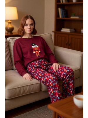 PayBuy Kadın Yılbaşı Temalı Bisiklet Yaka Düşük Kol Pijama Takımı Fonksiyonel Dayanıklı Kaliteli Şık