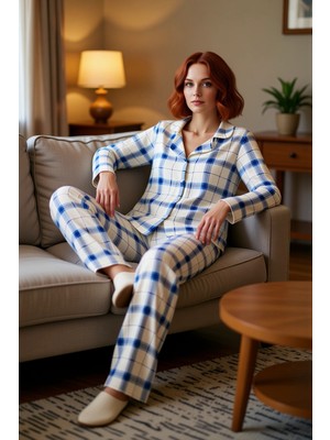 PayBuy Kadın Ekoseli Viskon Pijama Takımı Fonksiyonel Dayanıklı Kaliteli Konforlu Estetik Premium