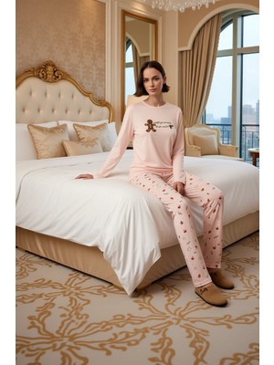 Ersefa Kadın Kış Temalı Nakışlı Pijama Takımı Fonksiyonel Dayanıklı Kaliteli Konforlu Estetik Şık