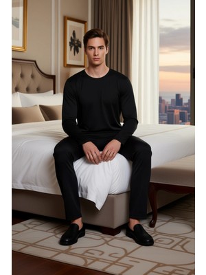 Ersefa Erkek Bisiklet Yaka Örme Pijama Takımı Fonksiyonel Dayanıklı Kaliteli Konforlu Estetik Şık