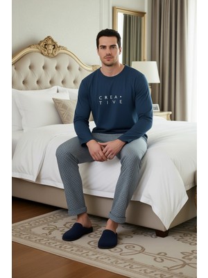 Ersefa Erkek Uzun Kollu Baskılı Ev Giyim Takımı Fonksiyonel Dayanıklı Kaliteli Konforlu Estetik Şık
