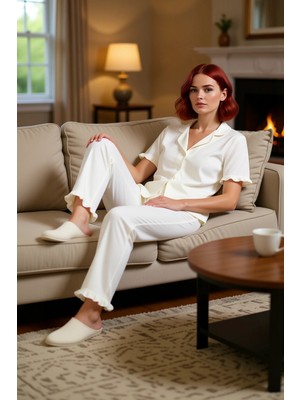 PayBuy Kadın Gömlek Yaka Kısa Kollu Pijama Takımı Fonksiyonel Dayanıklı Kaliteli Konforlu Estetik