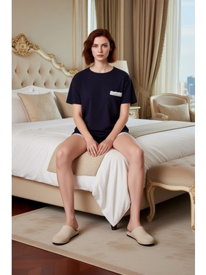 Ersefa Kadın Düz Örme Şortlu Pijama Takımı Dantel Detaylı Fonksiyonel Dayanıklı Kaliteli Konforlu