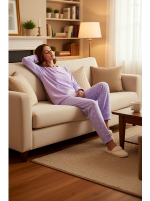 PayBuy Kadın Sevimli Tavşan Detaylı Polar Pijama Takımı Fonksiyonel Dayanıklı Kaliteli Konforlu Şık