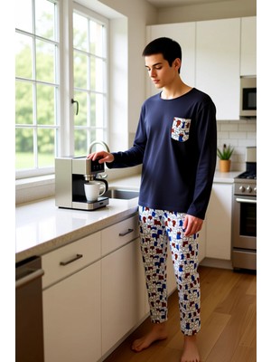 FRM Unisex Hayvan Baskılı Regular Fit Pamuklu Pijama Takımı Fonksiyonel Dayanıklı Kaliteli Şık