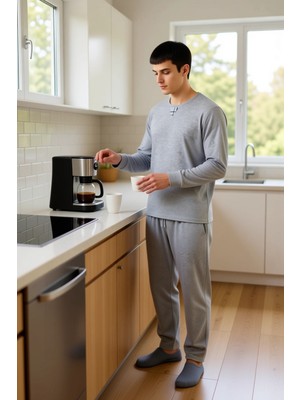 FRM Erkek Waffle Dokulu Ev Giyim Seti Fonksiyonel Dayanıklı Kaliteli Konforlu Estetik Premium Şık