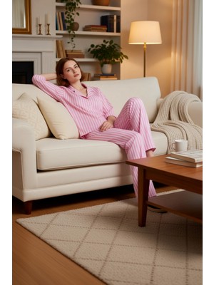 PayBuy Kadın Viskon Gömlek ve Pantolon Pijama Takımı Fonksiyonel Dayanıklı Kaliteli Konforlu Spor