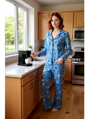 FRM Kadin Geometrik Desenli Pijama Takımı Fonksiyonel Dayanıklı Kaliteli Konforlu Estetik Spor