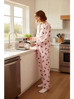 FRM Kadın Çok Renkli Baskılı Viskon Pijama Takımı Fonksiyonel Dayanıklı Kaliteli Konforlu Spor