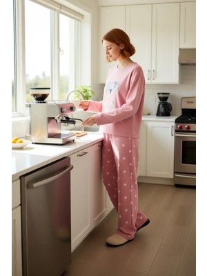 FRM Kız Çocuk Polar Pijama Takımı Puantiyeli Koala Baskılı Fonksiyonel Dayanıklı Kaliteli Spor