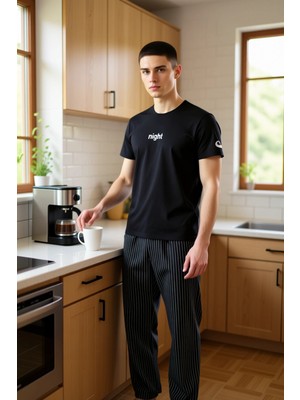 FRM Erkek Regular Fit Viskoz Karışımlı Pijama Takımı Fonksiyonel Dayanıklı Kaliteli Konforlu Şık