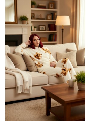 PayBuy Kadın Ayıcıklı Wellsoft Pijama Takımı Fonksiyonel Dayanıklı Kaliteli Konforlu Estetik Spor