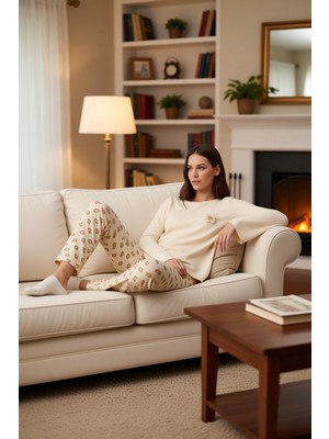 PayBuy Kadın Ayıcıklı Waffle Pijama Takımı Fonksiyonel Dayanıklı Kaliteli Konforlu Estetik Modern