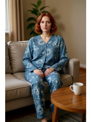PayBuy Kadın Galaksi Desenli Viskon Pijama Takımı Fonksiyonel Dayanıklı Kaliteli Konforlu Estetik