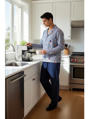 FRM Çiftlere Özel Ayıcık Desenli Pijama Takımı Fonksiyonel Dayanıklı Kaliteli Konforlu Estetik