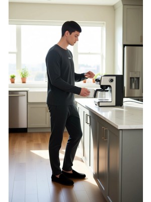 FRM Erkek Antrasit Regular Fit Uzun Kollu Pijama Takımı Fonksiyonel Dayanıklı Kaliteli Estetik