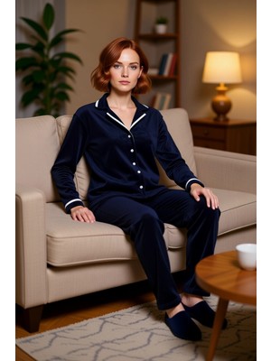PayBuy Kadın Polar Gömlek Pantolon Pijama Takımı Biye Detaylı Fonksiyonel Dayanıklı Kaliteli Spor