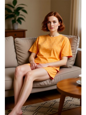 PayBuy Kadın Puantiyeli Kalpli Pijama Takımı Fonksiyonel Dayanıklı Kaliteli Konforlu Estetik Spor